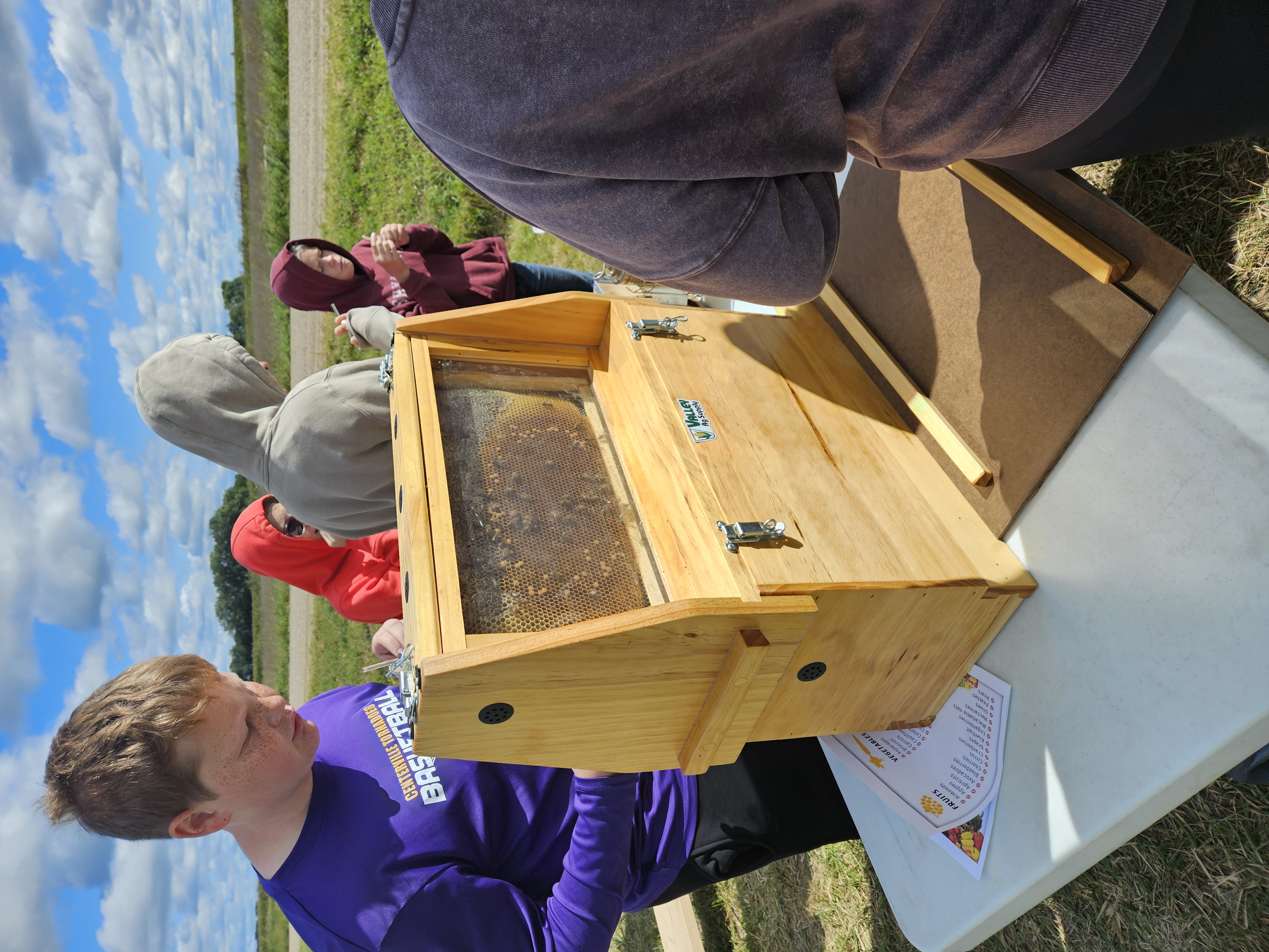 7th grade students at field to table event