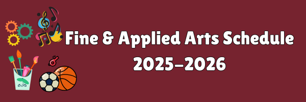 Fine & Applied Arts Schedule