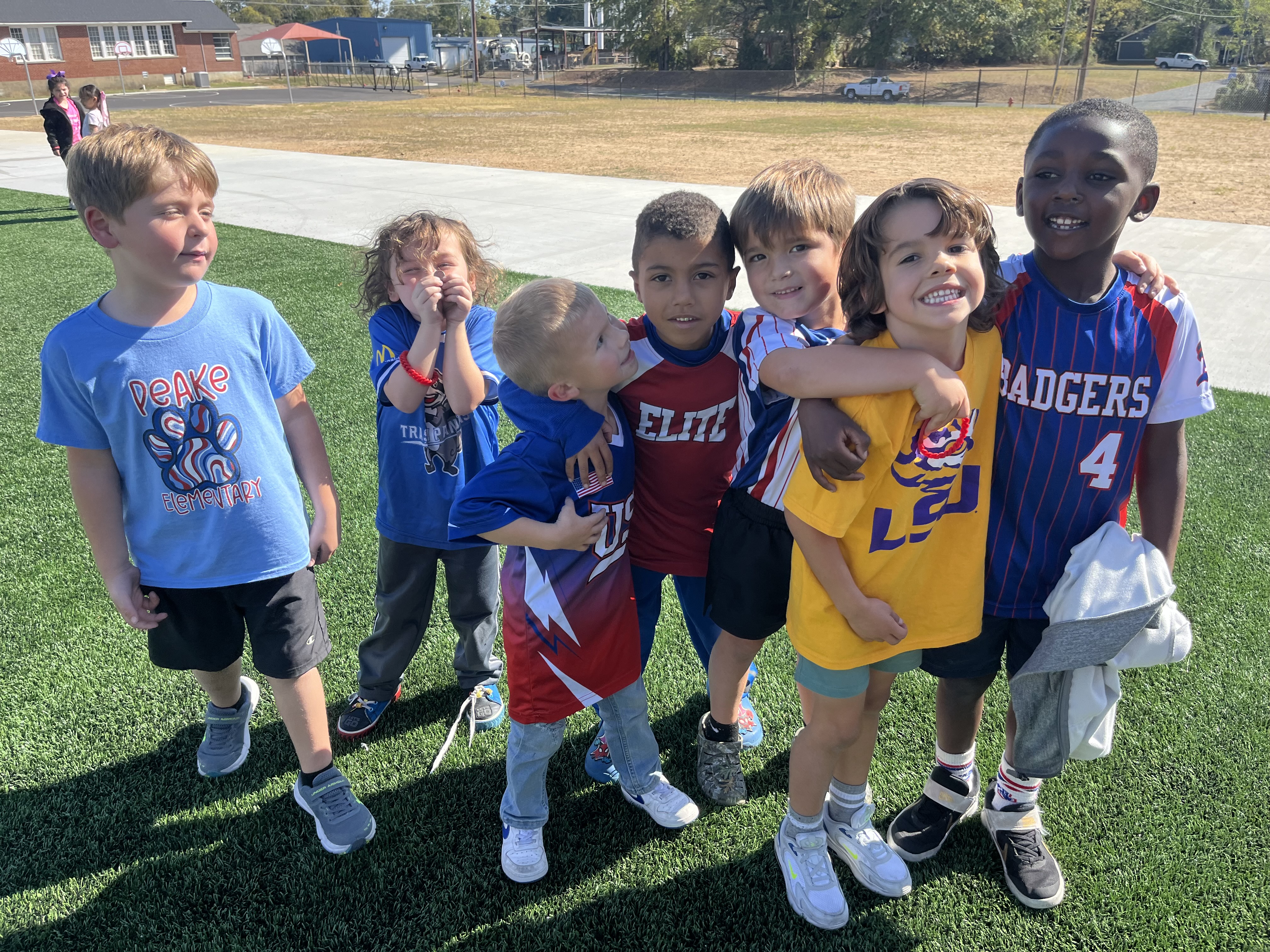 students in team gear