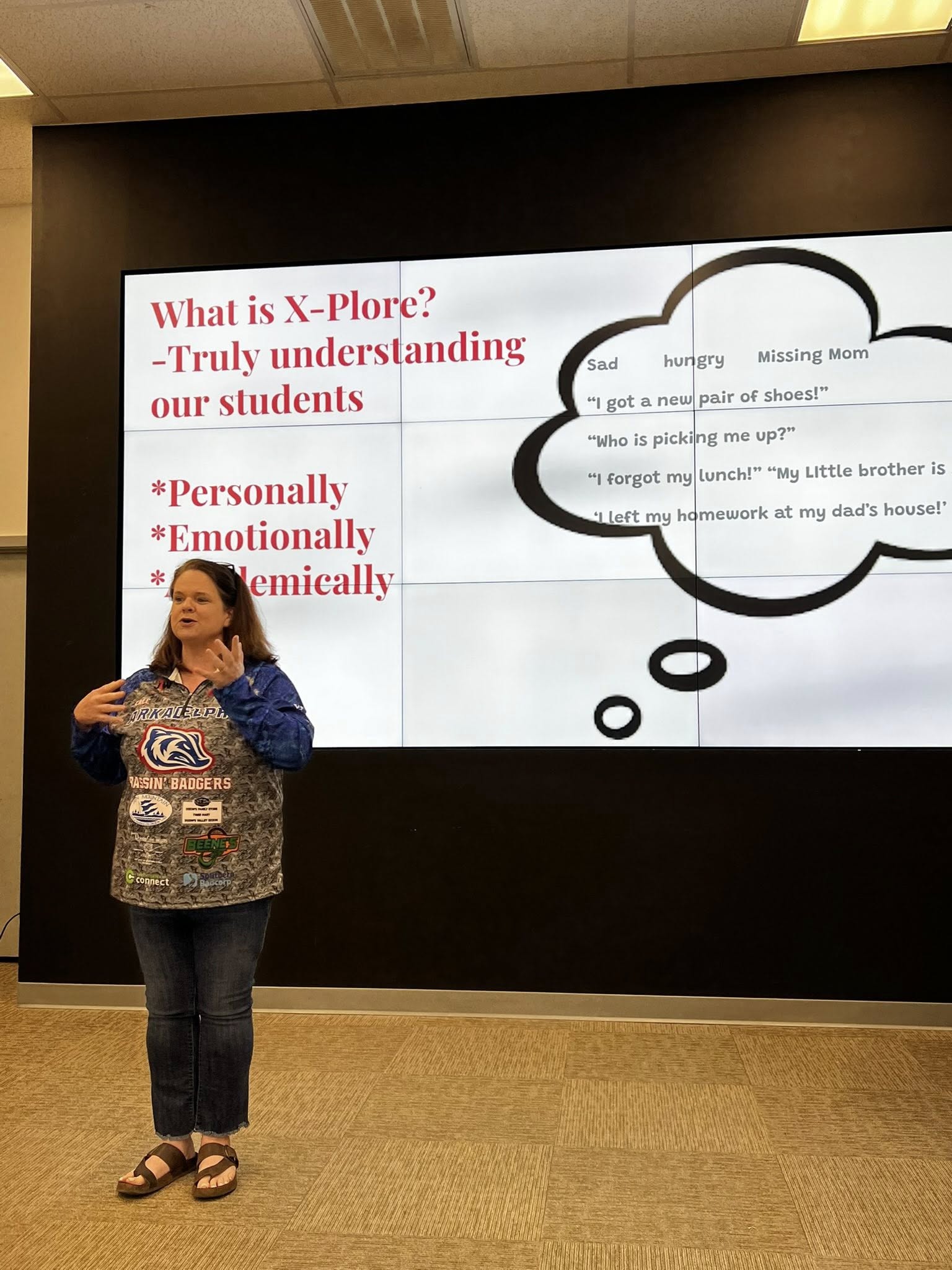 student giving a hi five