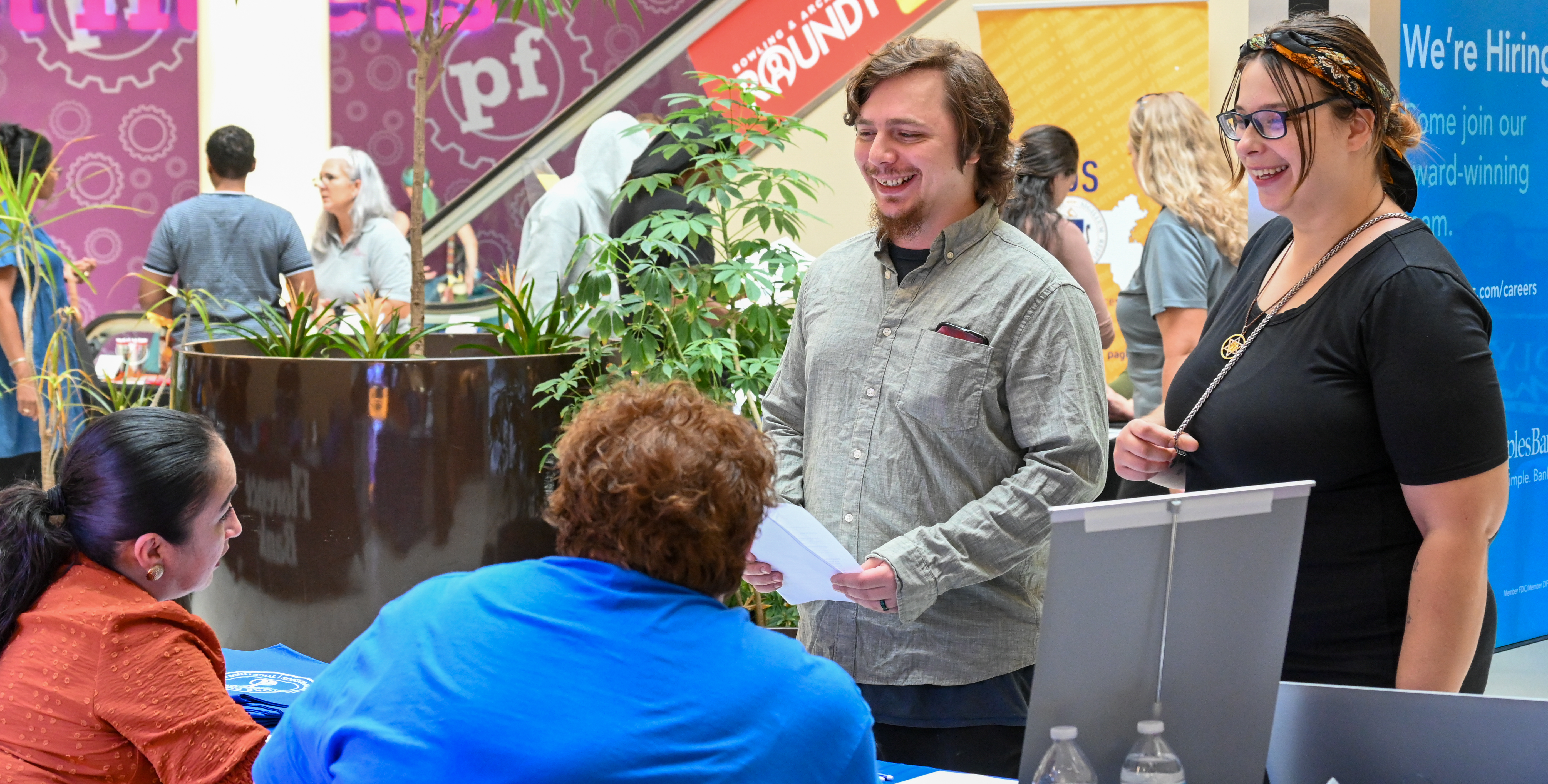 Job seekers at the Holyoke Mall