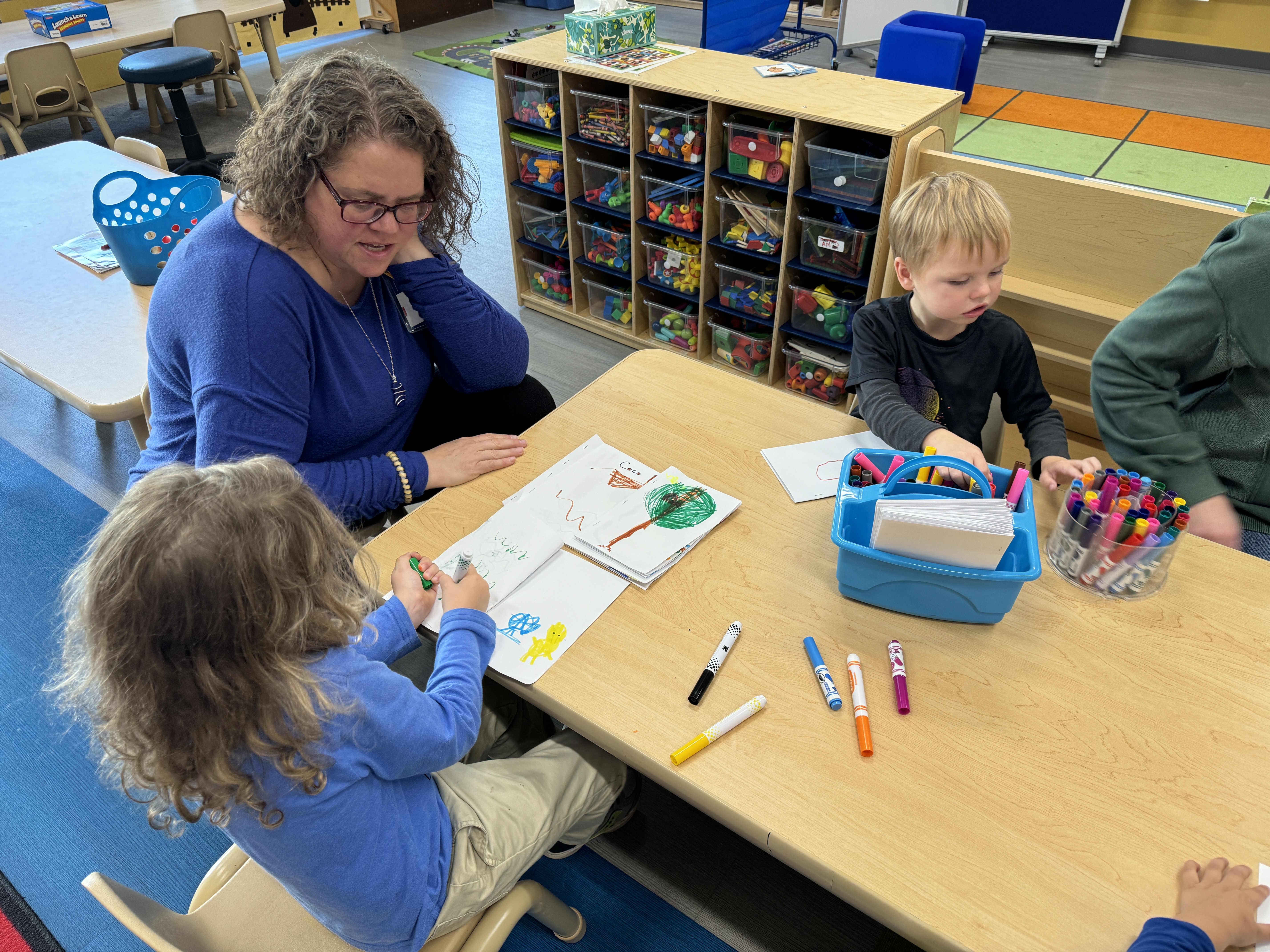students coloring