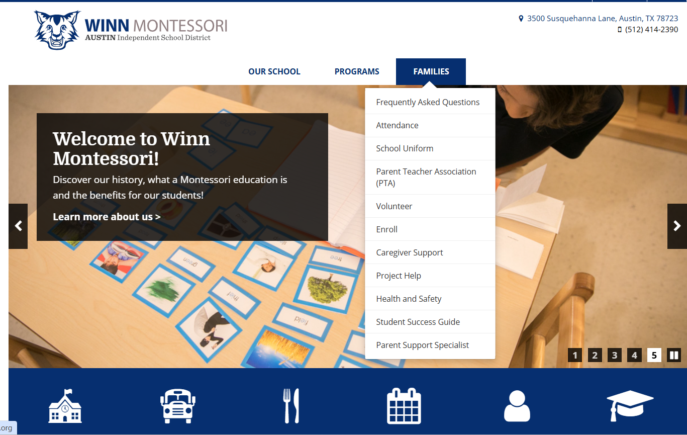 Screenshot of Website