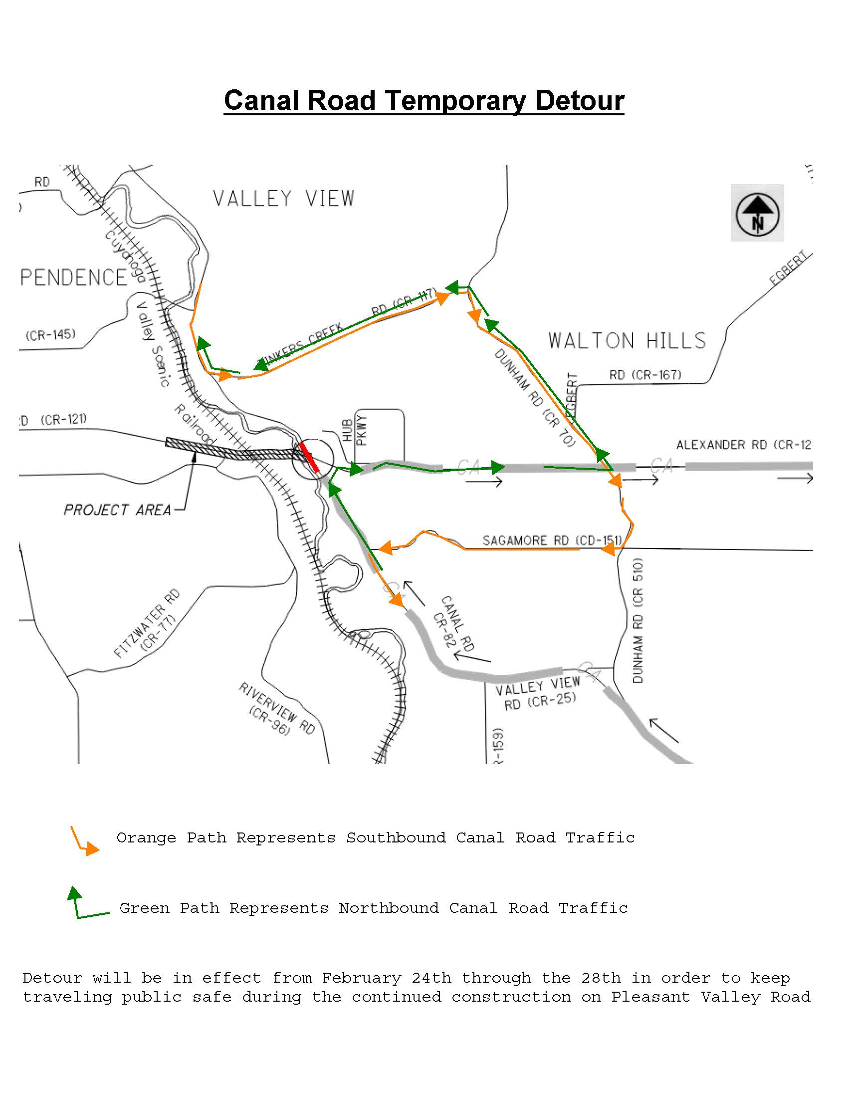 canal road detour