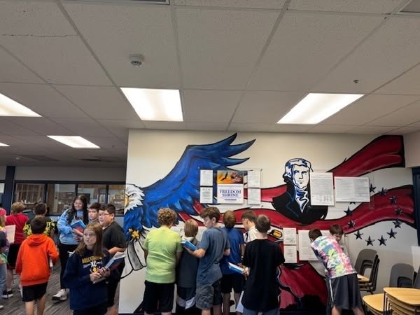 Constitution Day 9.17.25 - Students reviewing constitutional documents