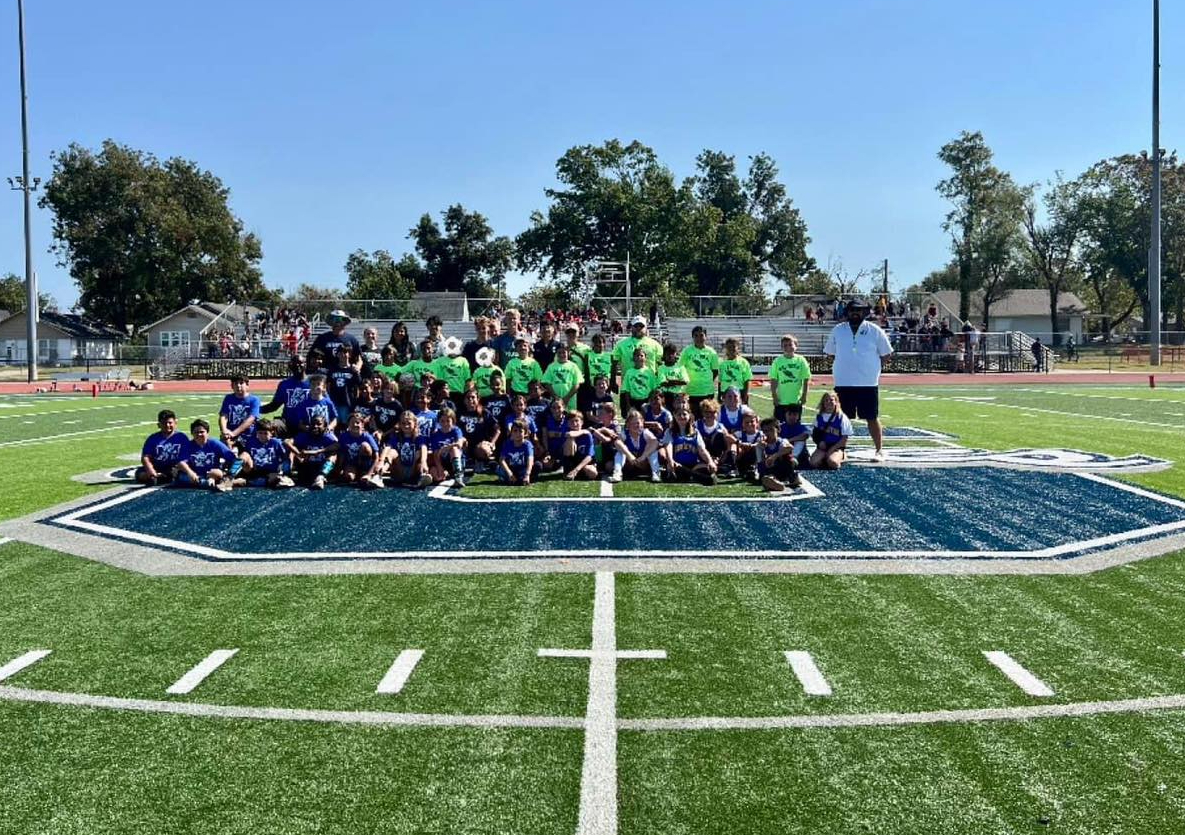 students on soccer field