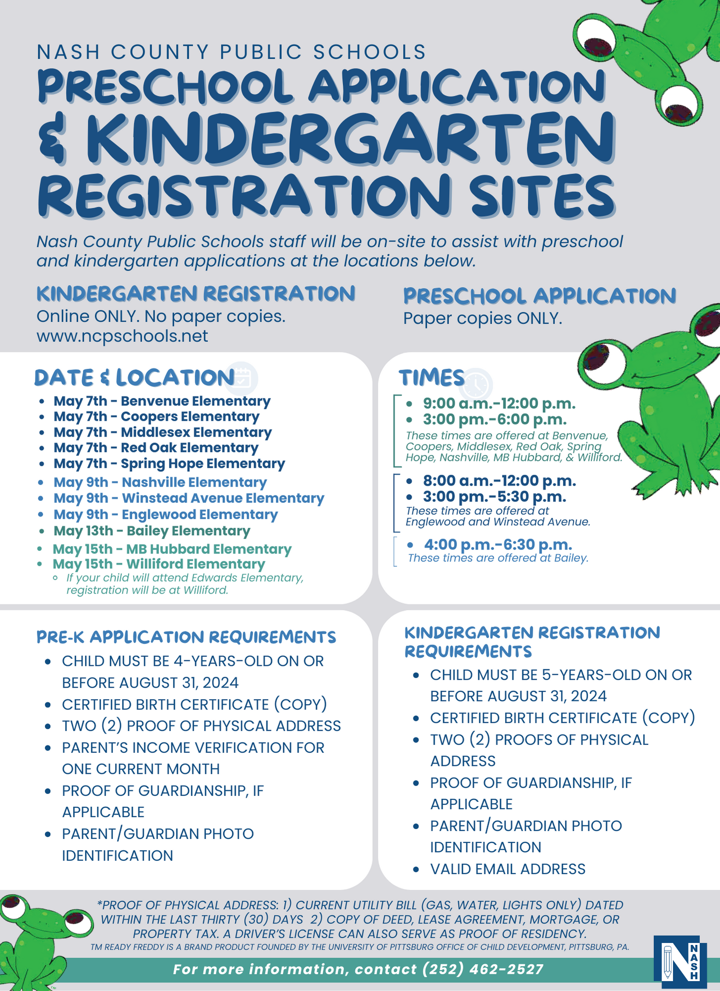 Preschool Application & Kindergarten Regristation Sites