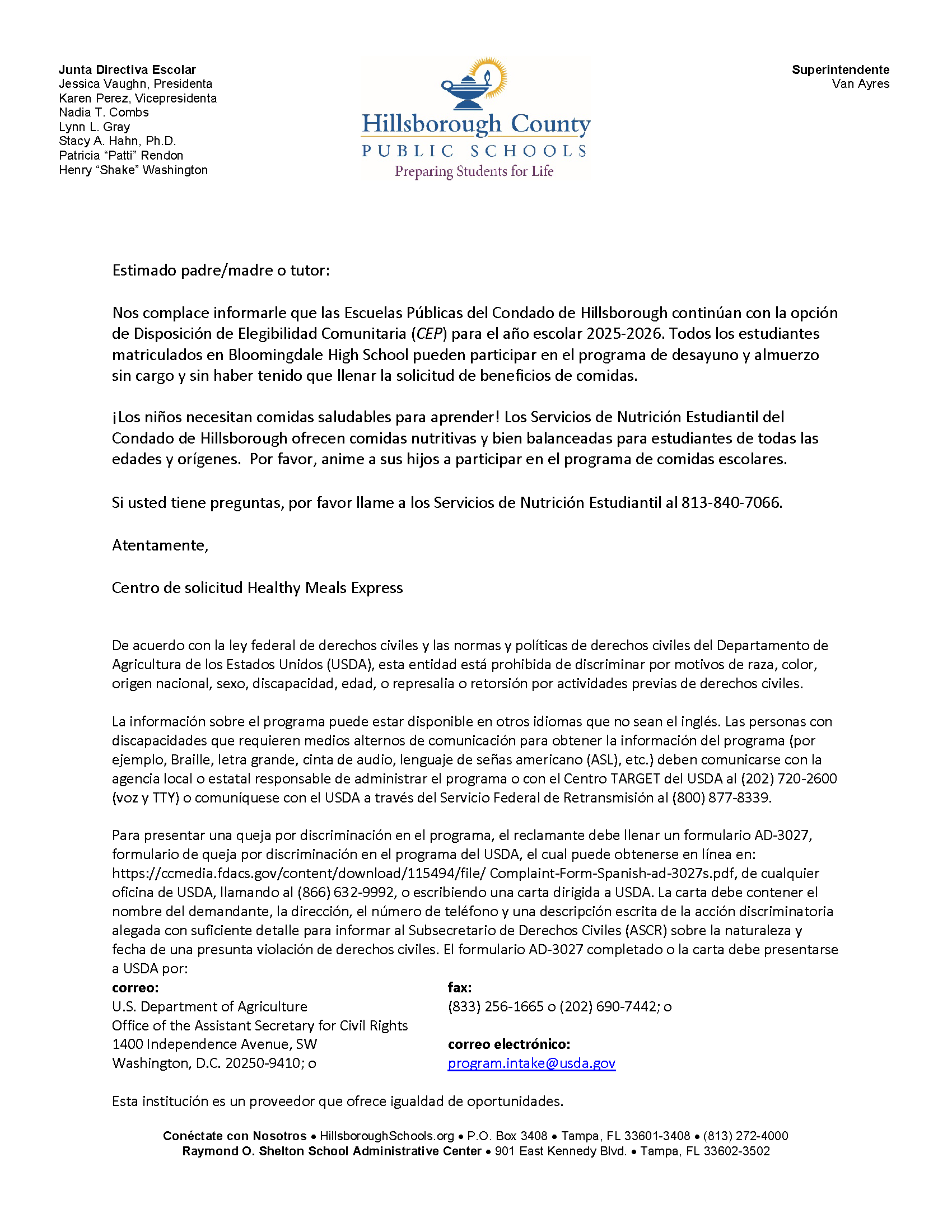 CEP Letter (Spanish)
