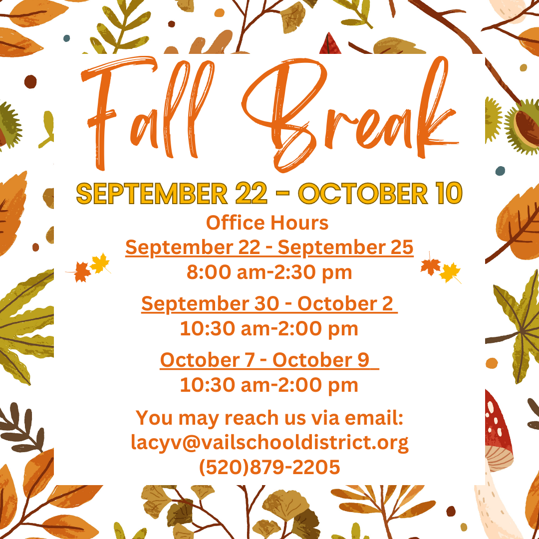 Fall Break September 22 - October 10