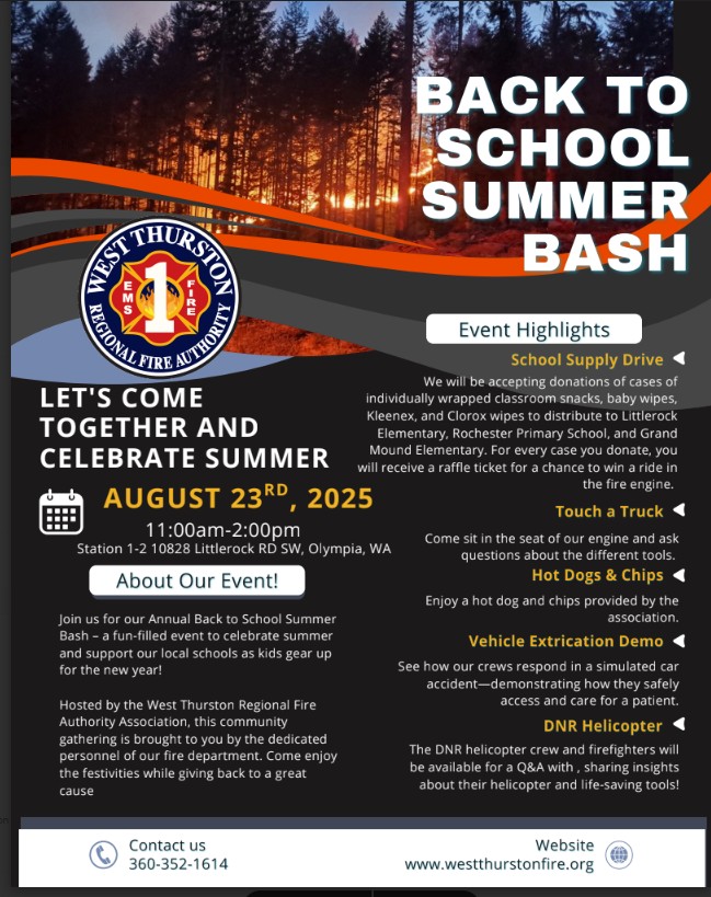 Image of Back to School Summer Bash with West Thurston County Fire