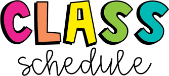 Picture stating class schedule