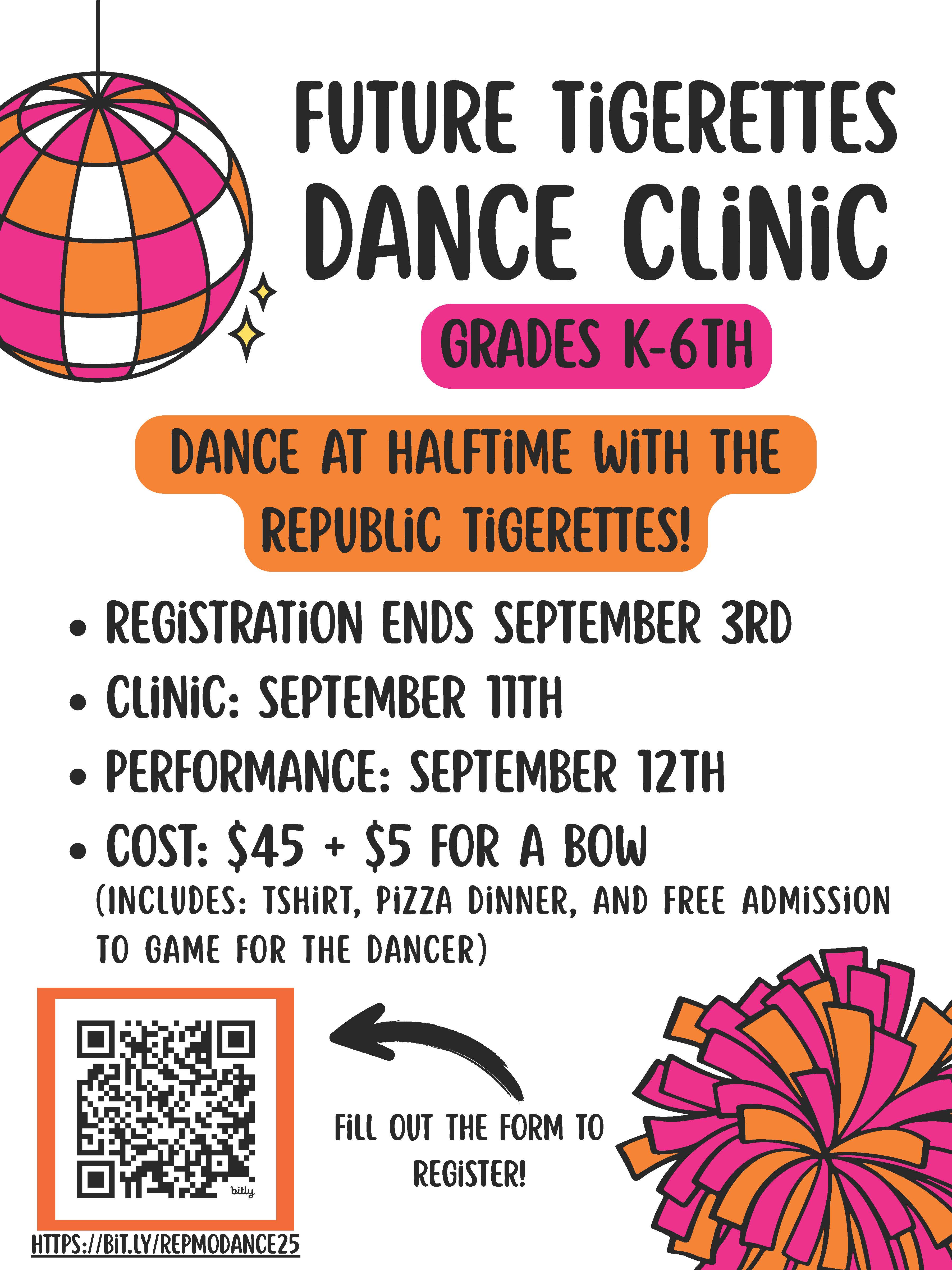 Tigerettes Dance Clinic Flyer
