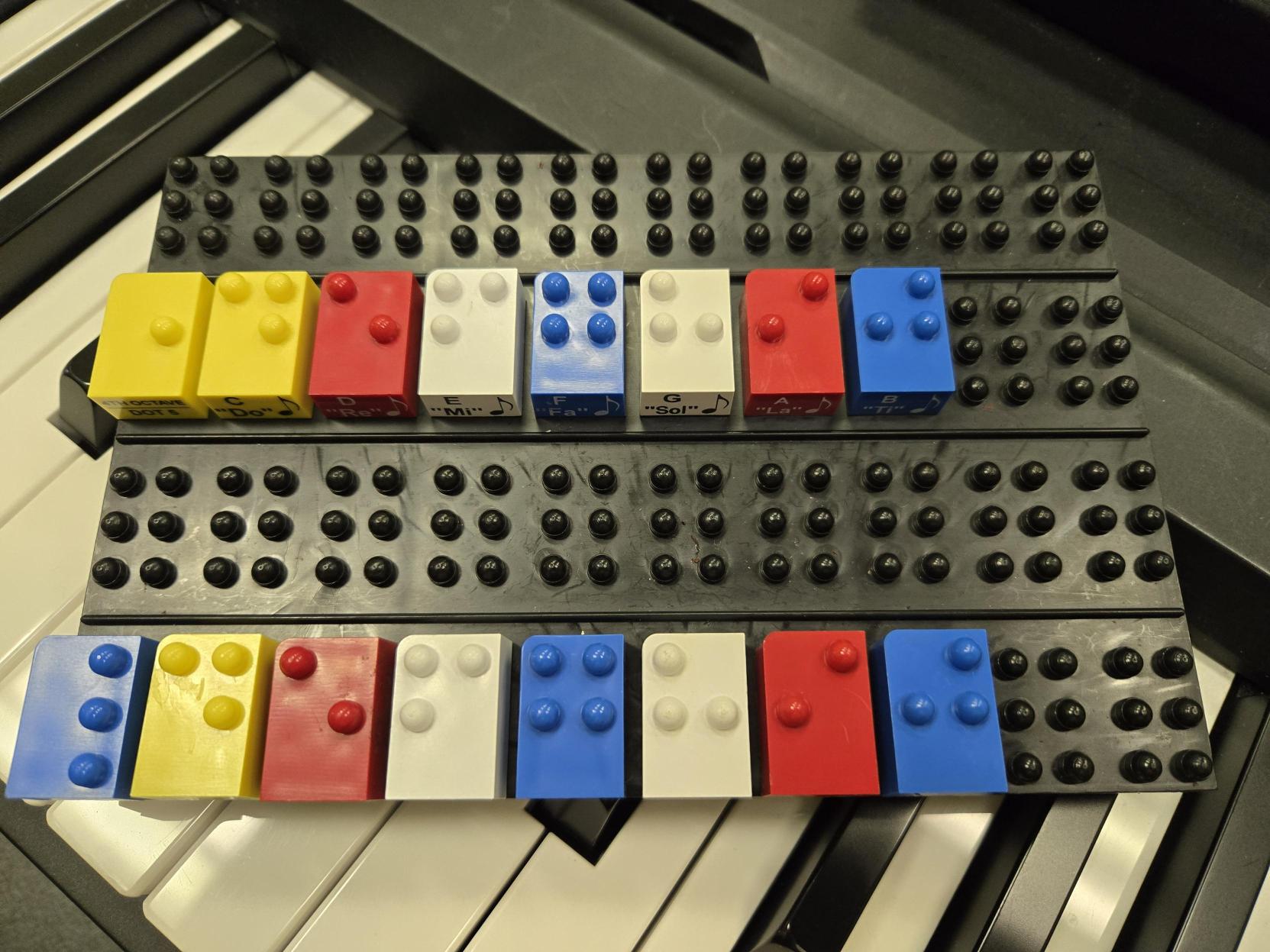Braille Tac-Tiles showing the octave signs