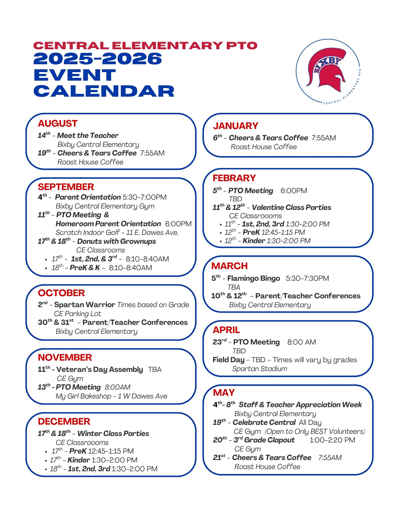 PTO calendar
