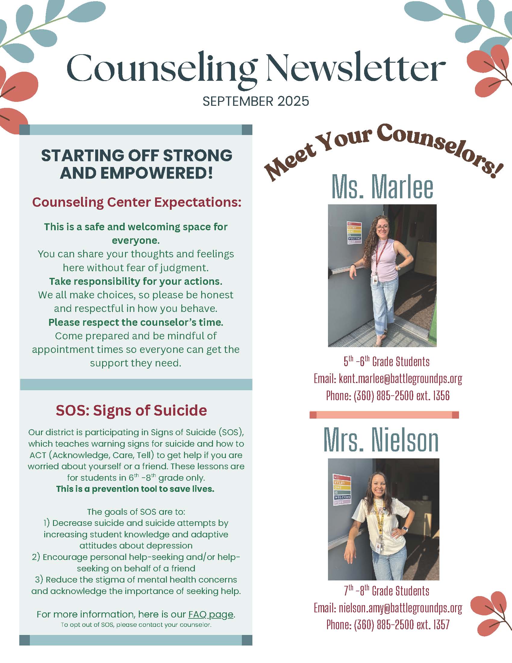 Counselors' Newsletter