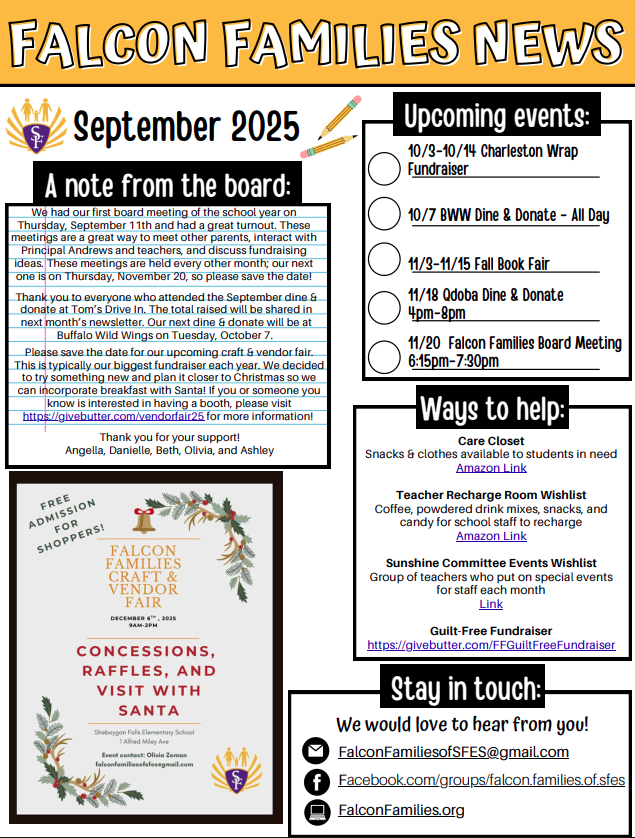 Falcon Families Newsletter
