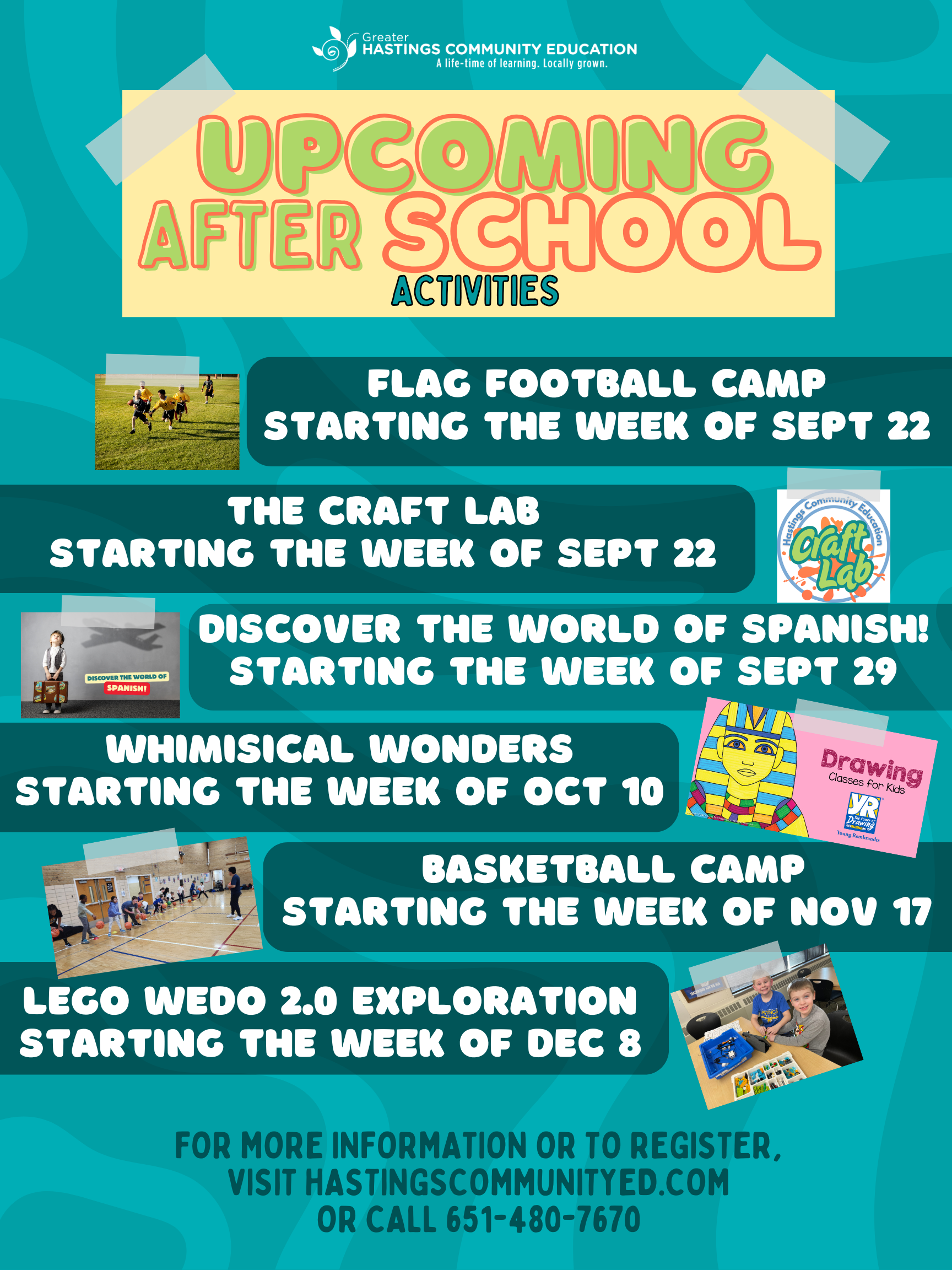 upcoming after school activities