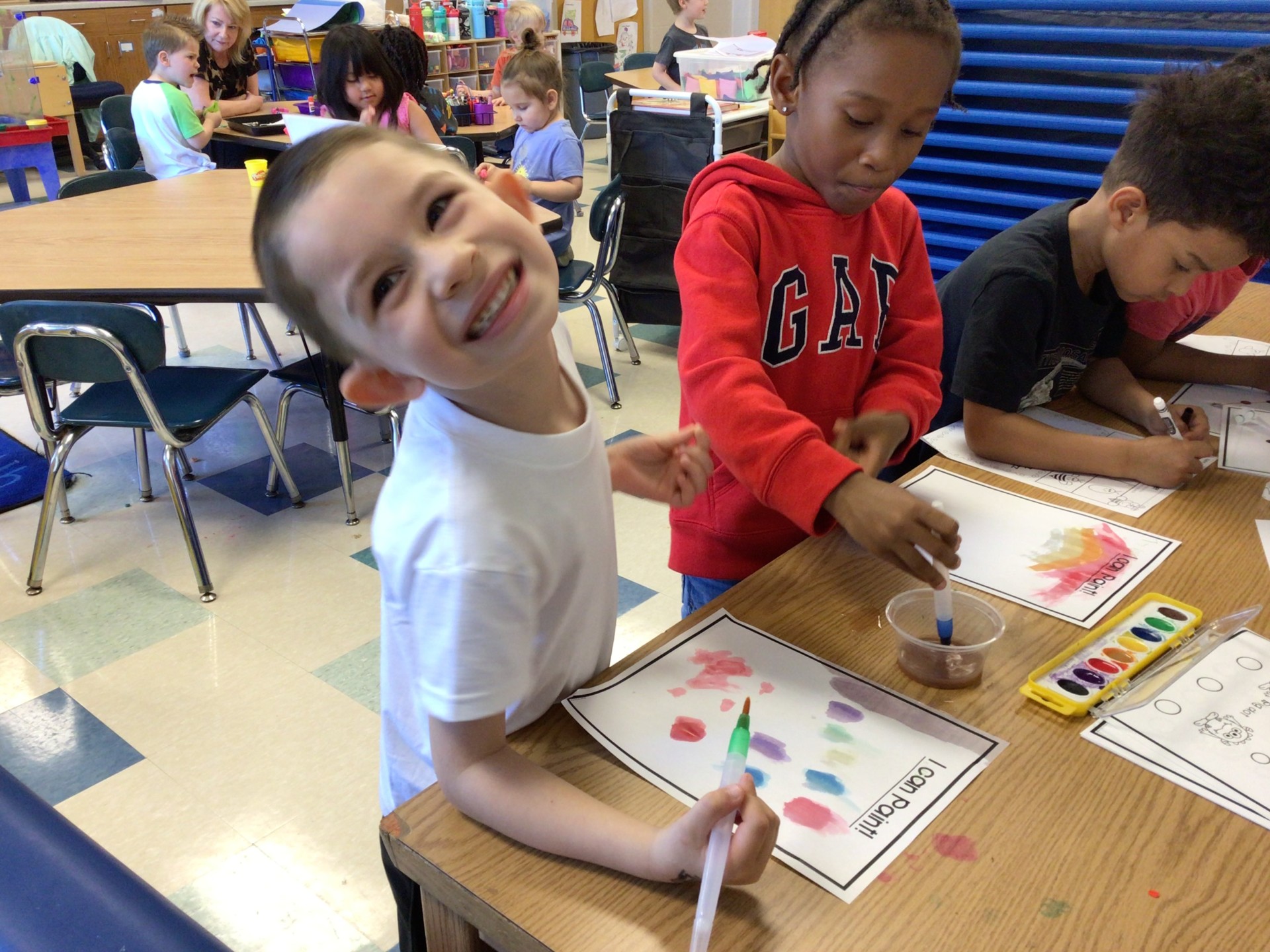 Students painting