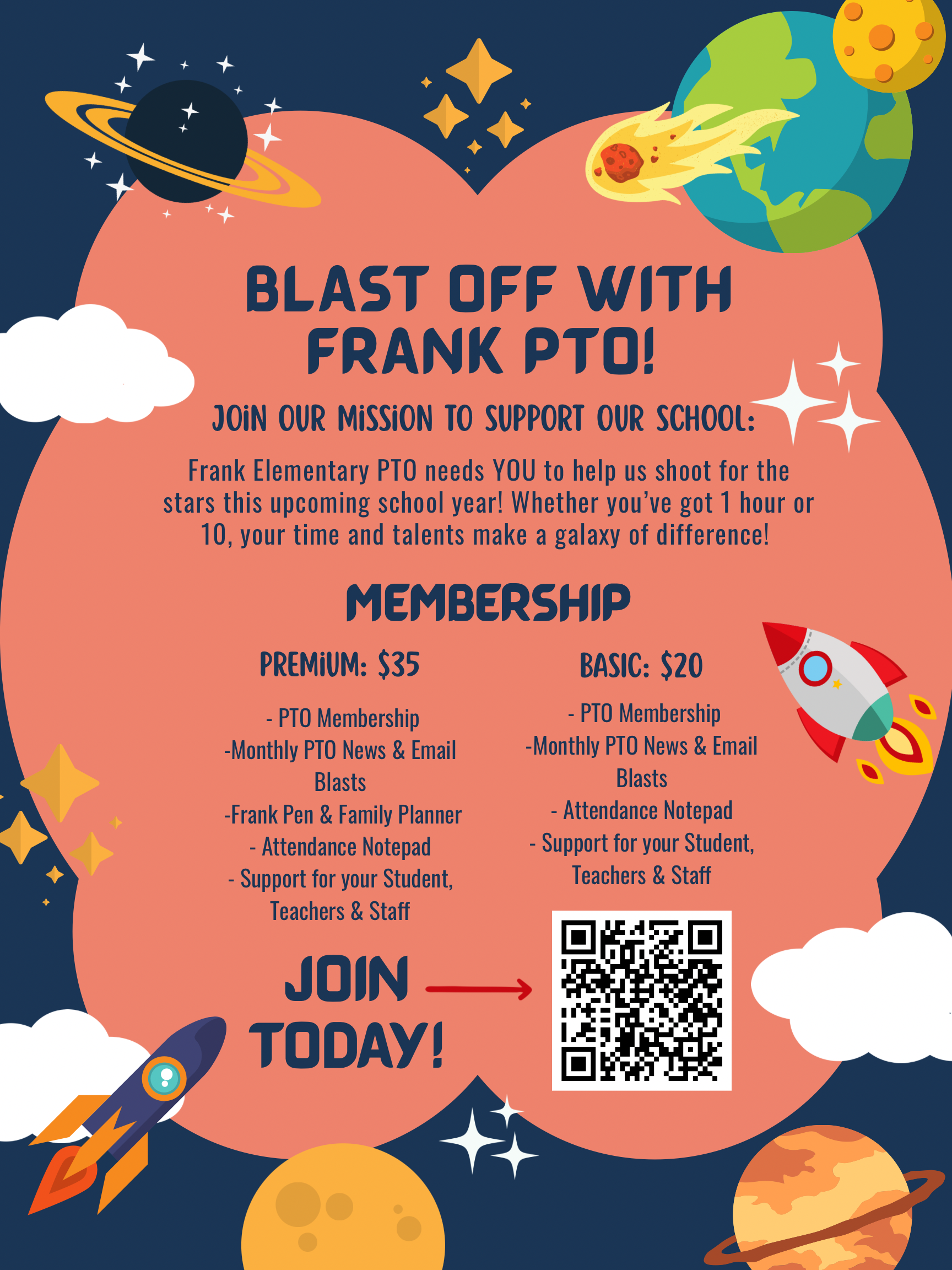 PTO membership graphic with qr code