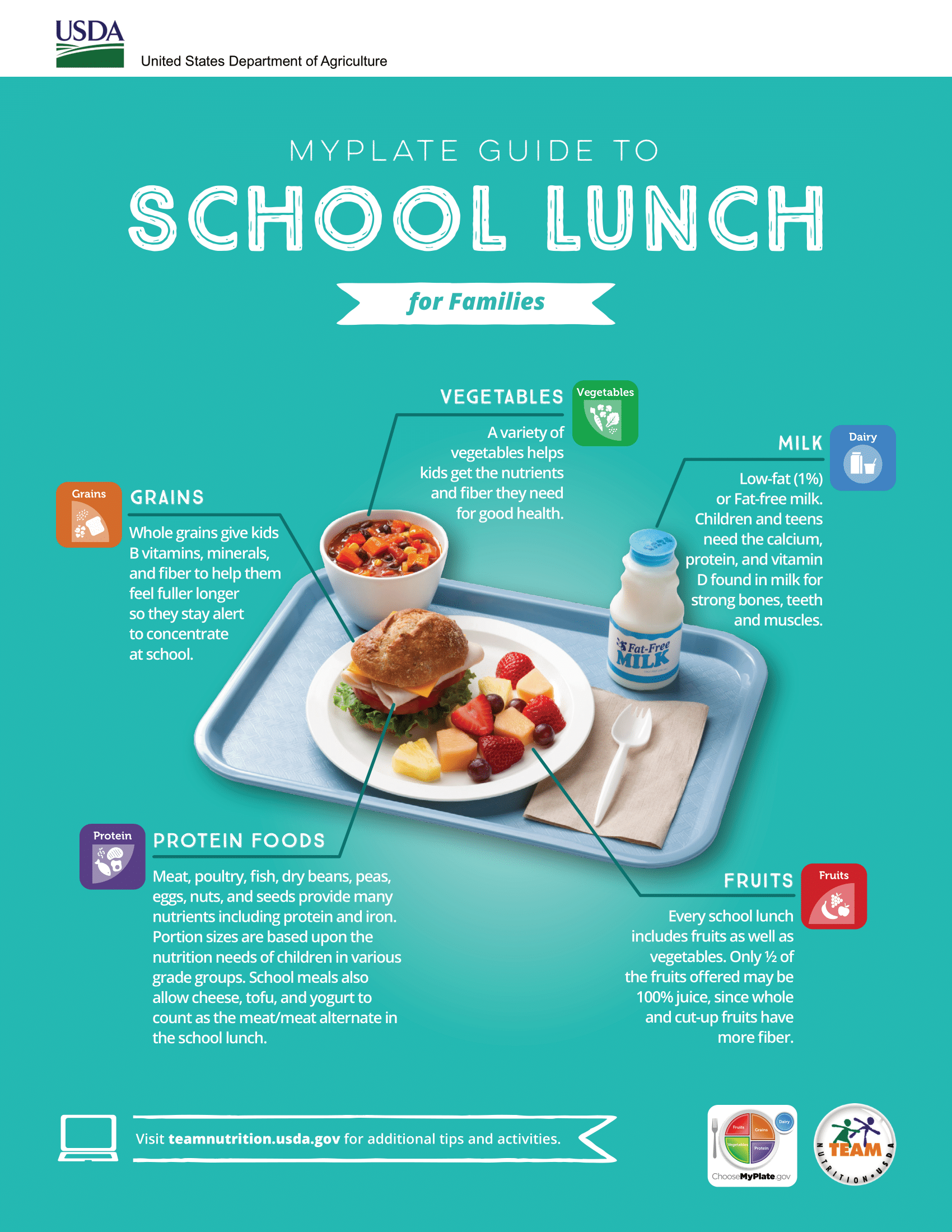 School lunch for families guide flyer