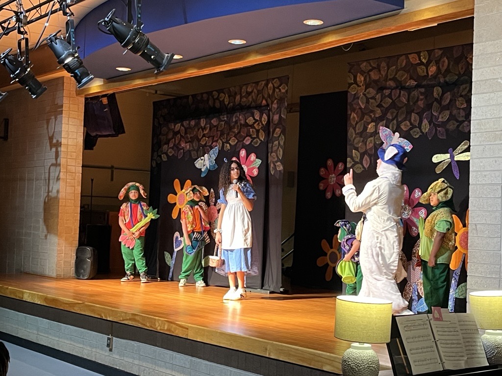 Students on the stage