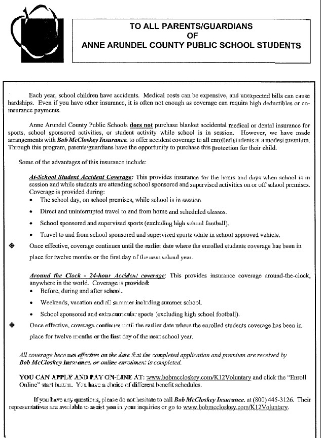 Student Insurance Flyer