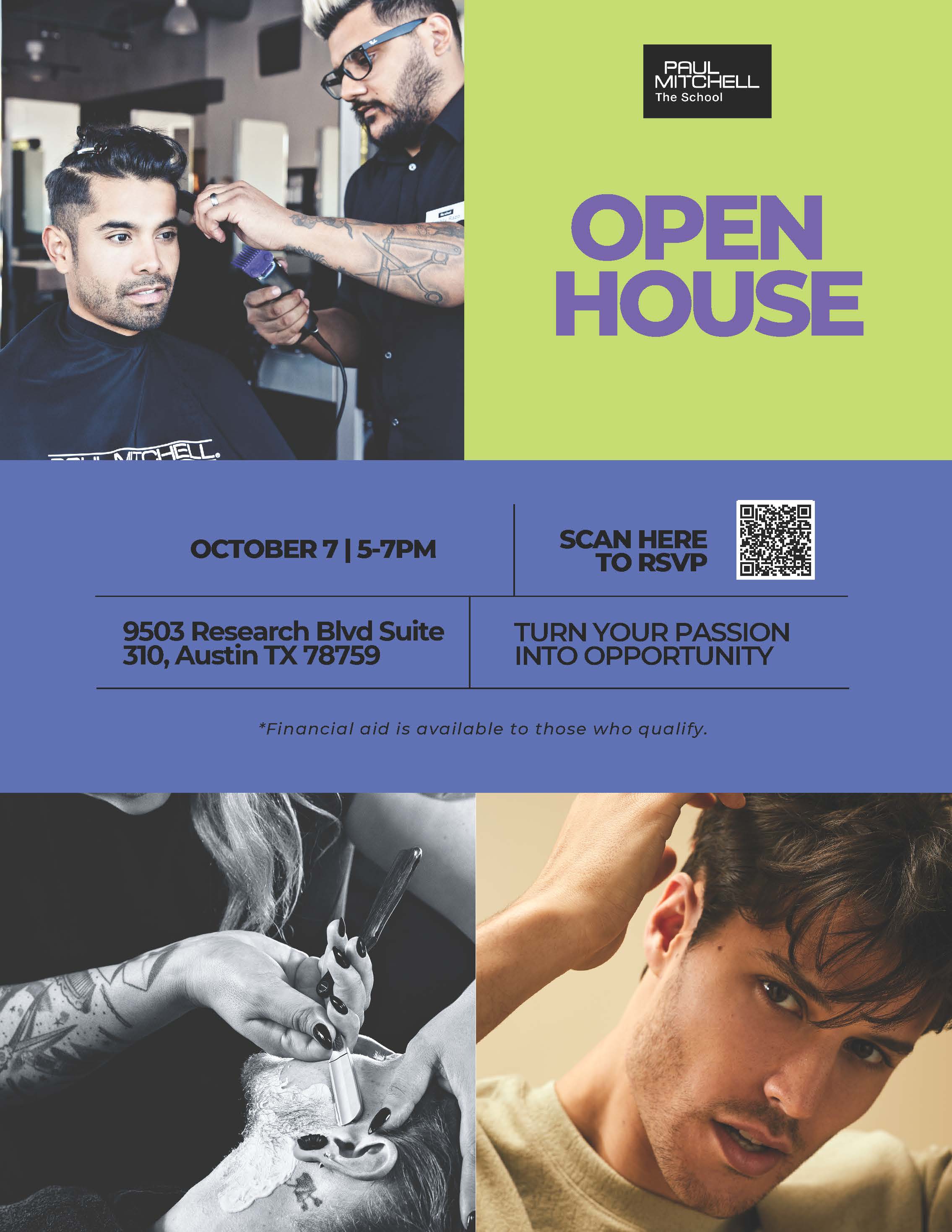 Paul Mitchell School Open House Flyer
