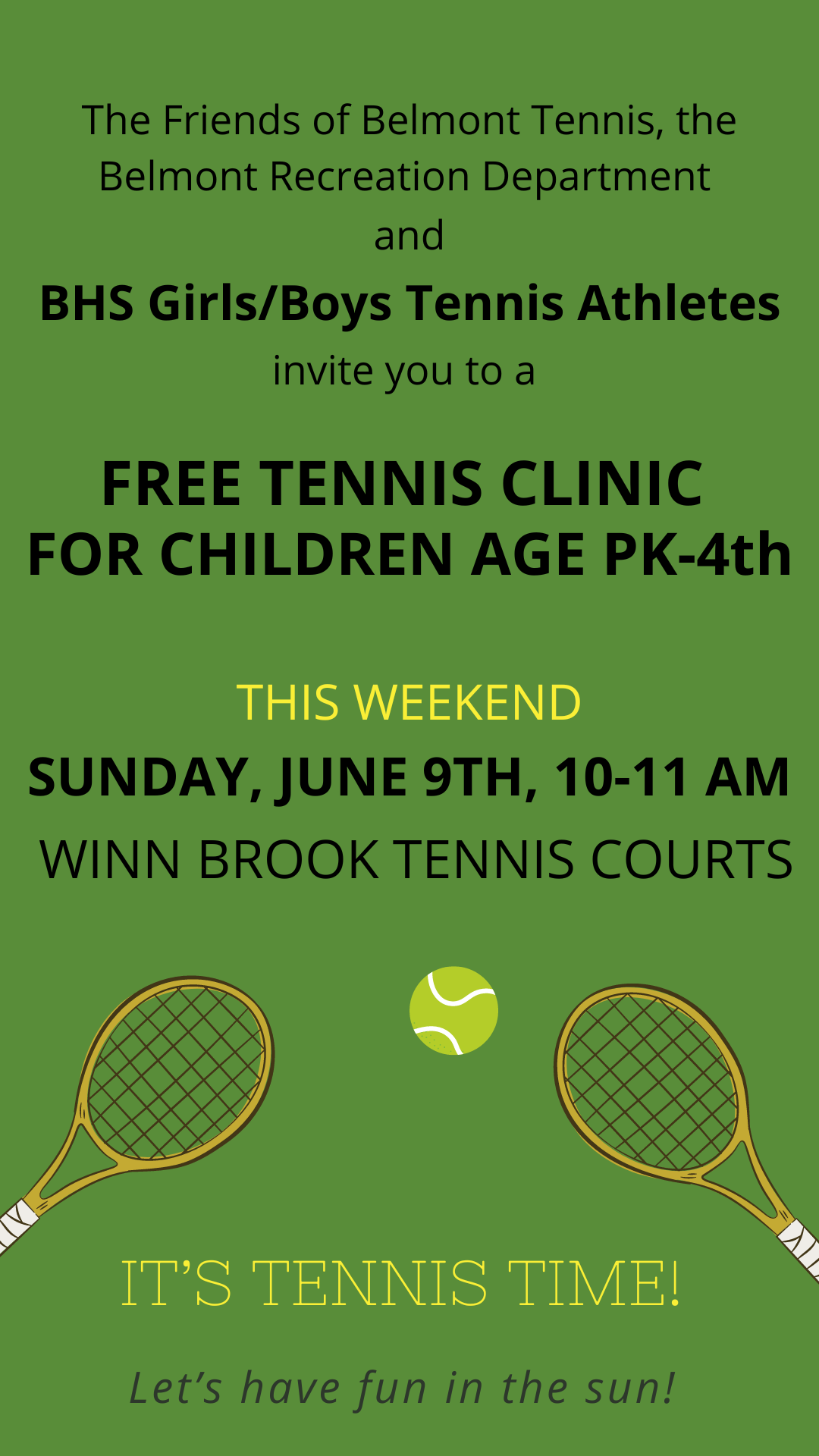 free tennis clinic flyer