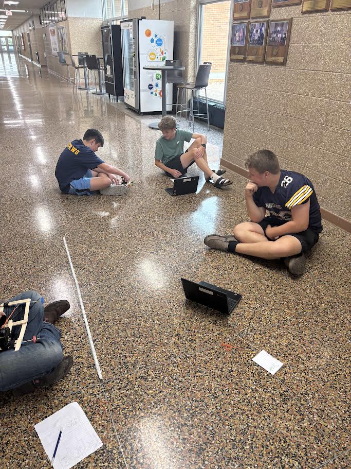 STEM Class - testing their fan cars