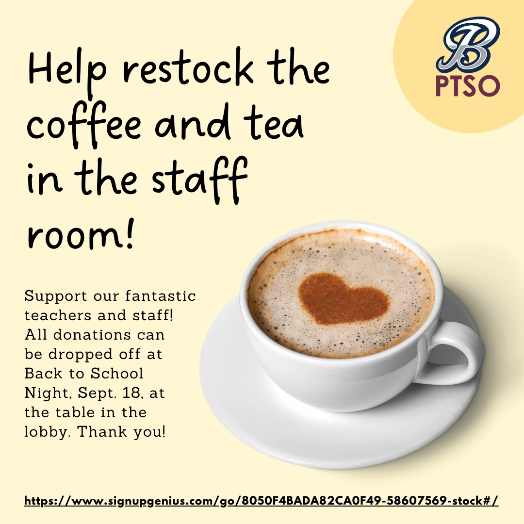 Help restock the coffee and tea in the staff room!