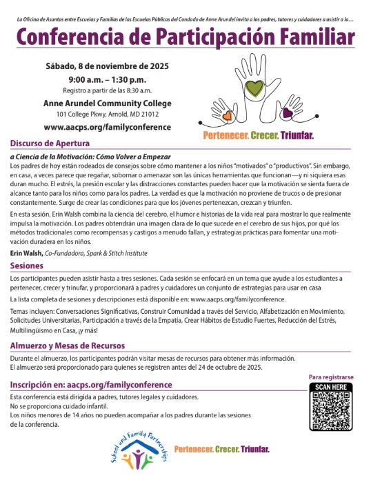 Family Involvement Conference Flyer (Spanish)