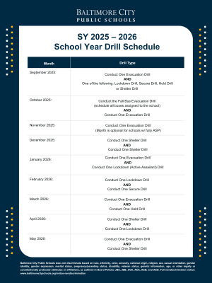 2025-26 Emergency drill schedule