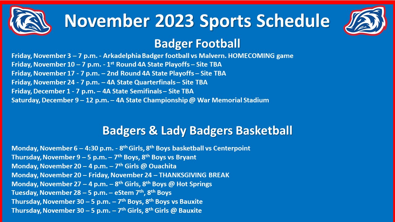 Sports calendar