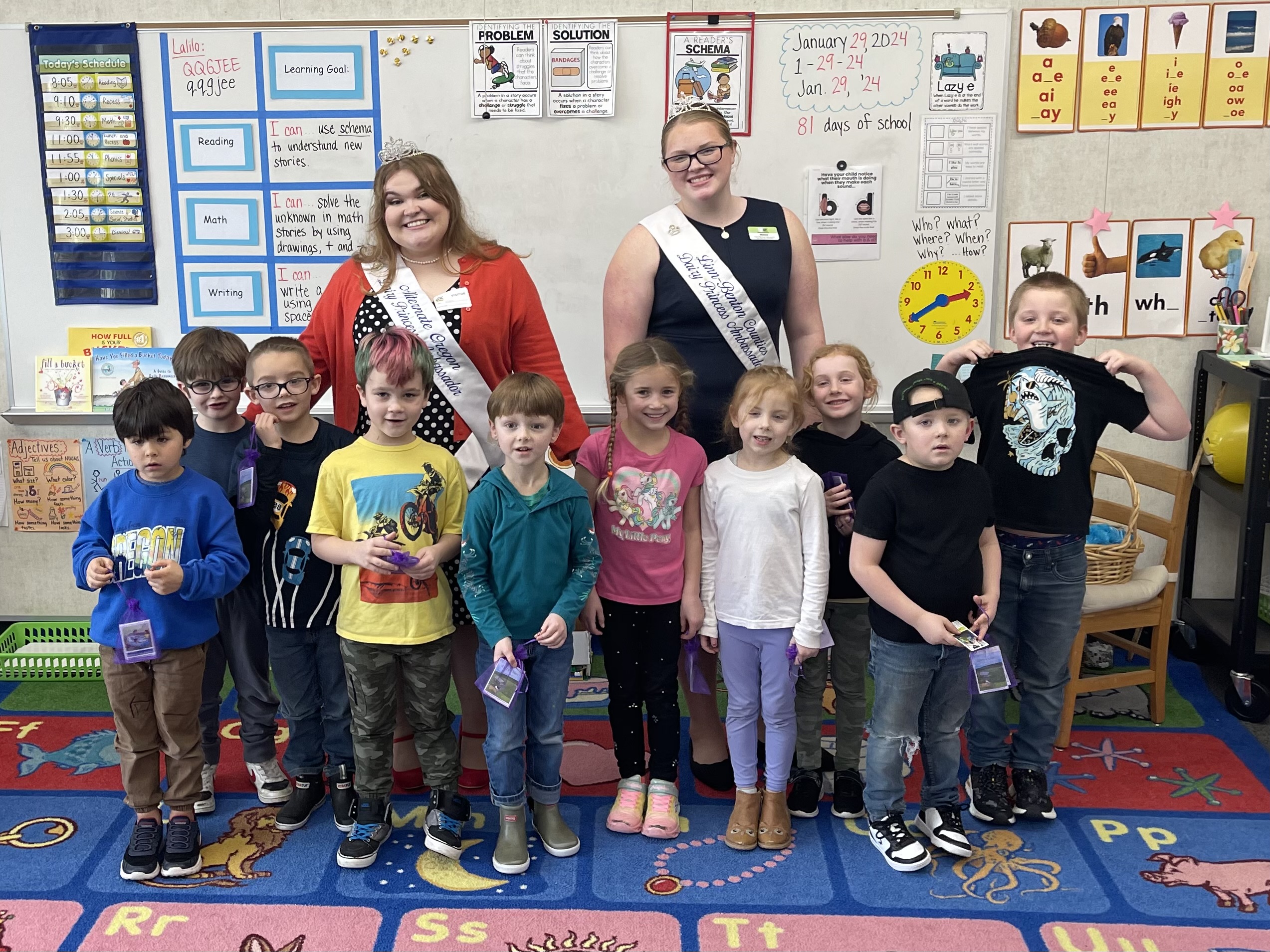students with dairy princesses