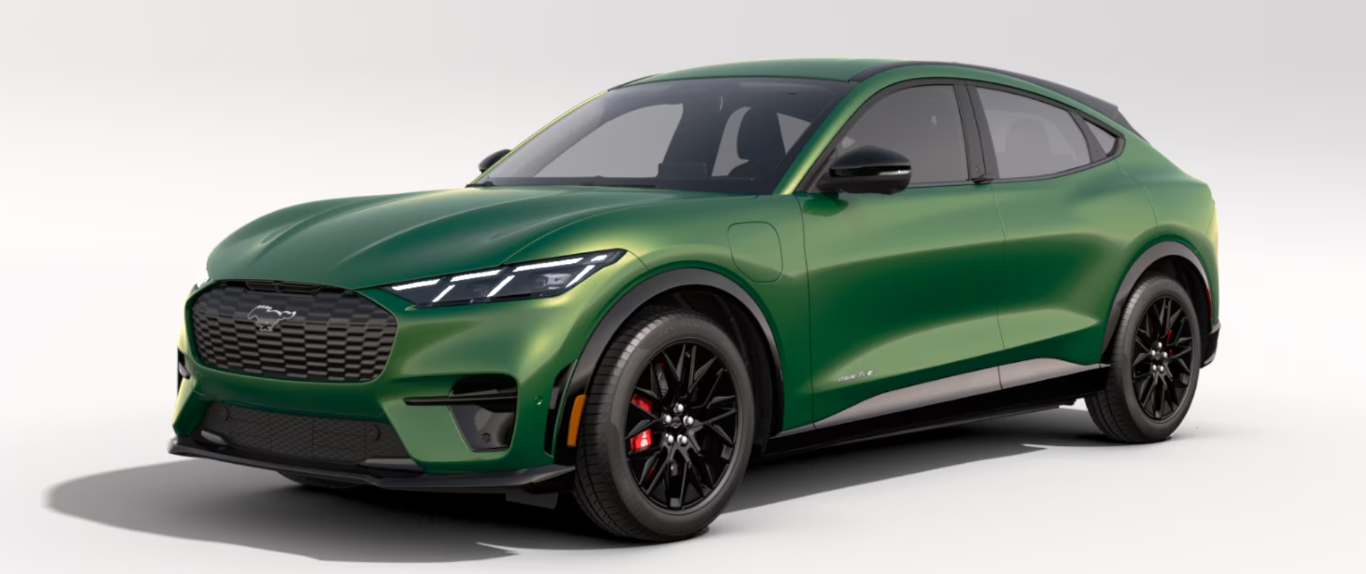 A green Ford Mustang