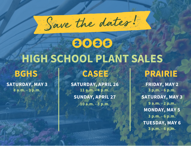Save the Dates graphic for BGPS Plant sales