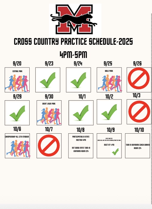 Cross Country Schedule