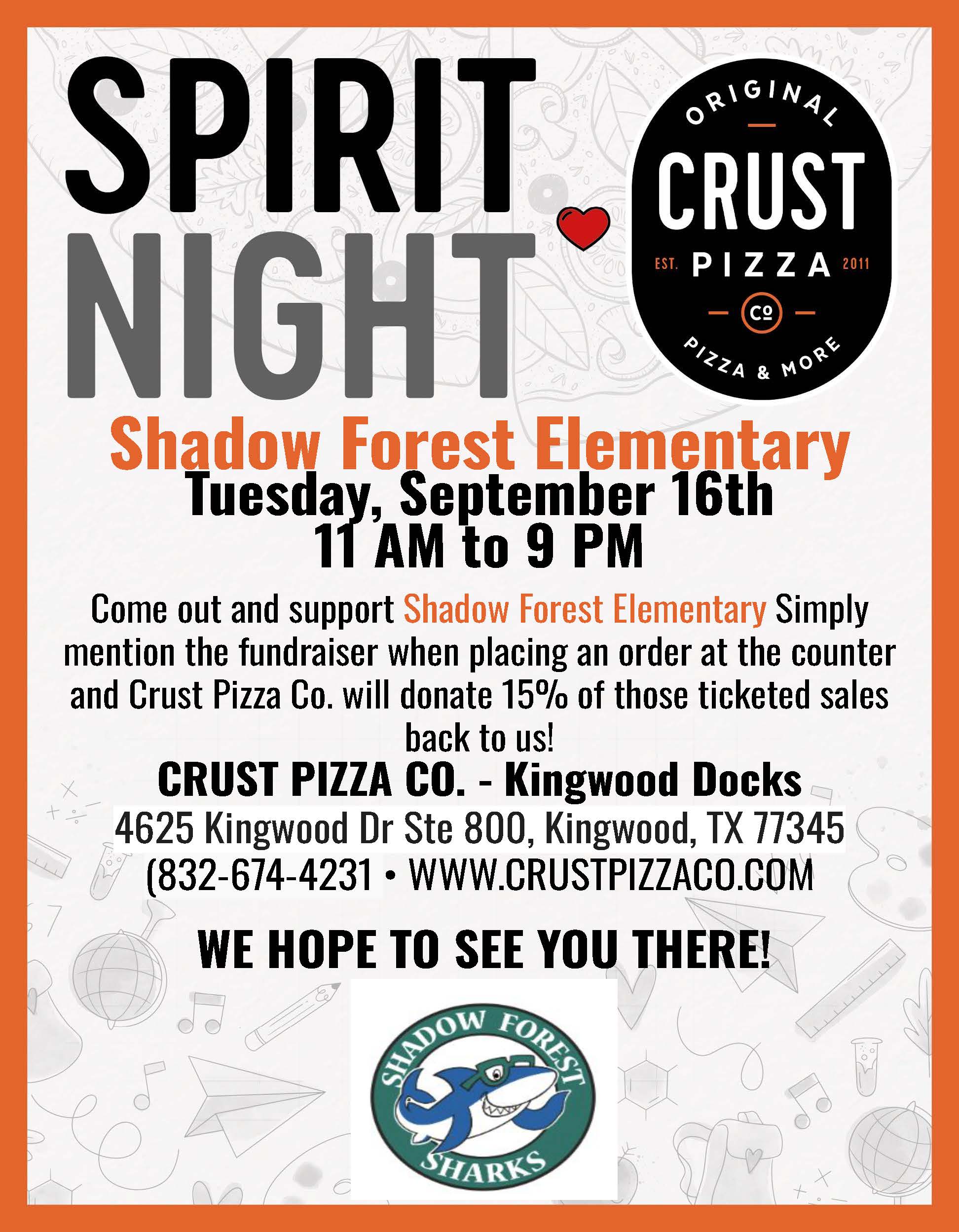 crust pizza spirit night sfe