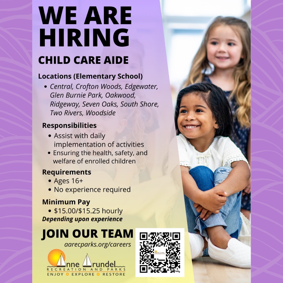 We are hiring Child Care Aide