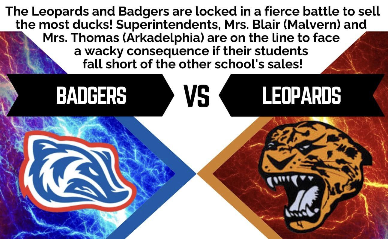 Picture of a badger and leopard facing each other