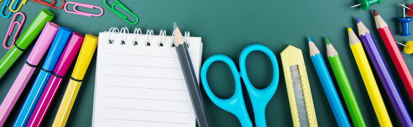 notepad and supplies