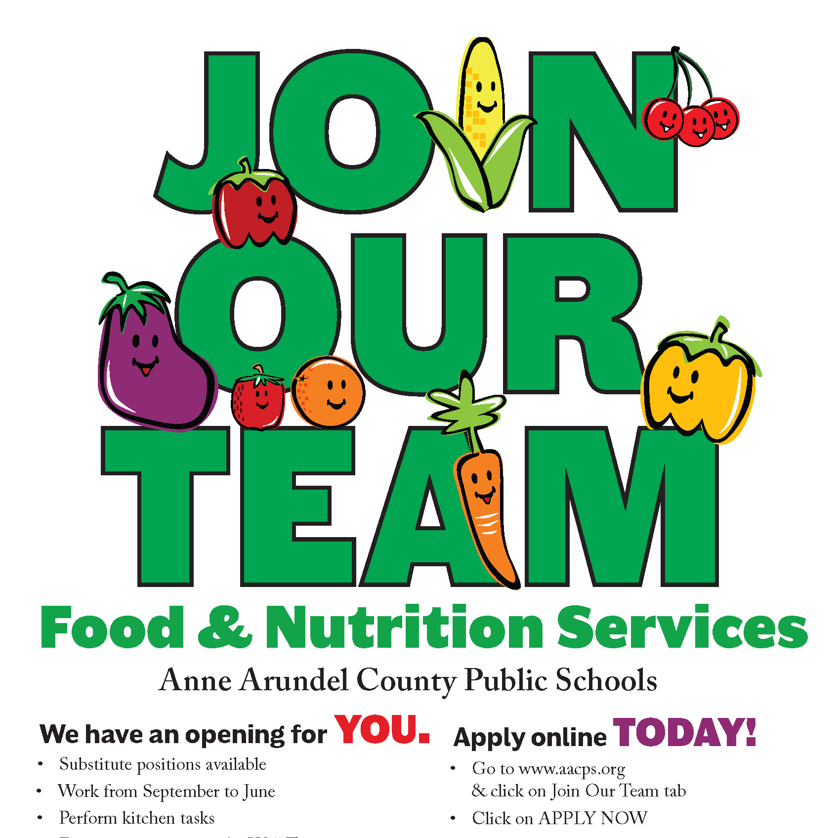 Join our team: Food & Nutrition SErvices
