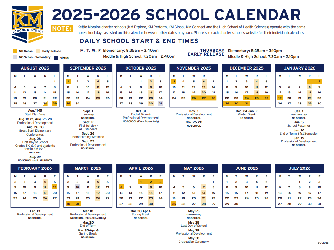 KMSD Calendar
