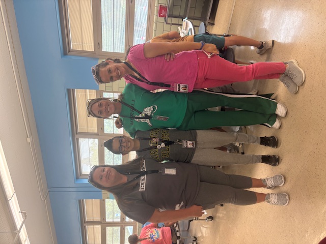 monochromatic dressed staffers