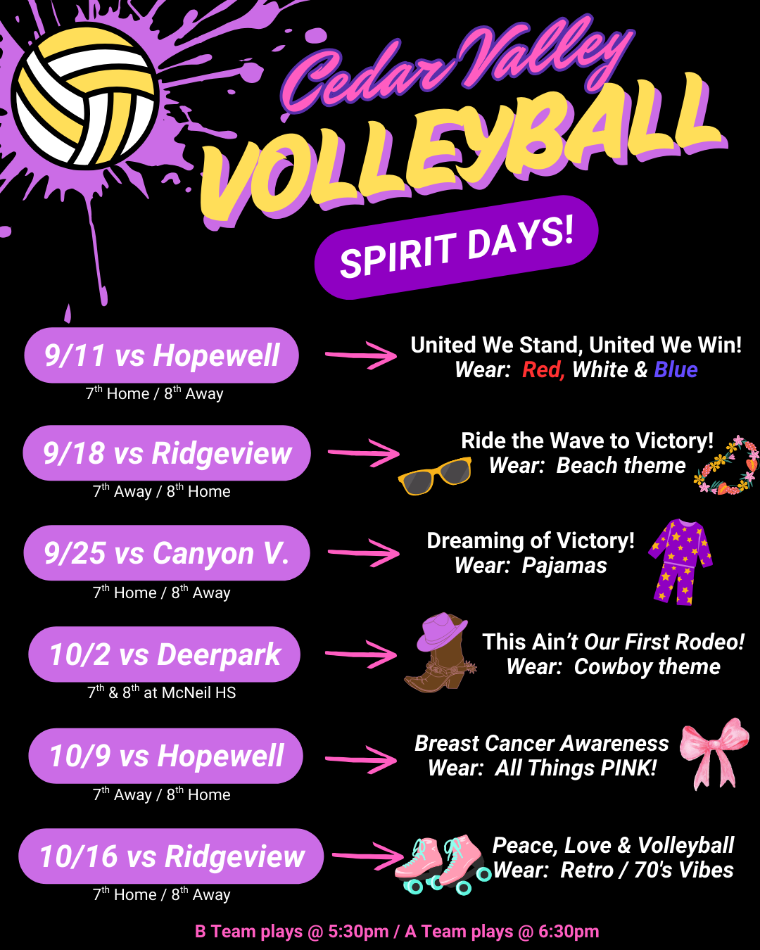 CeVMS Volleyball Spirit Days
