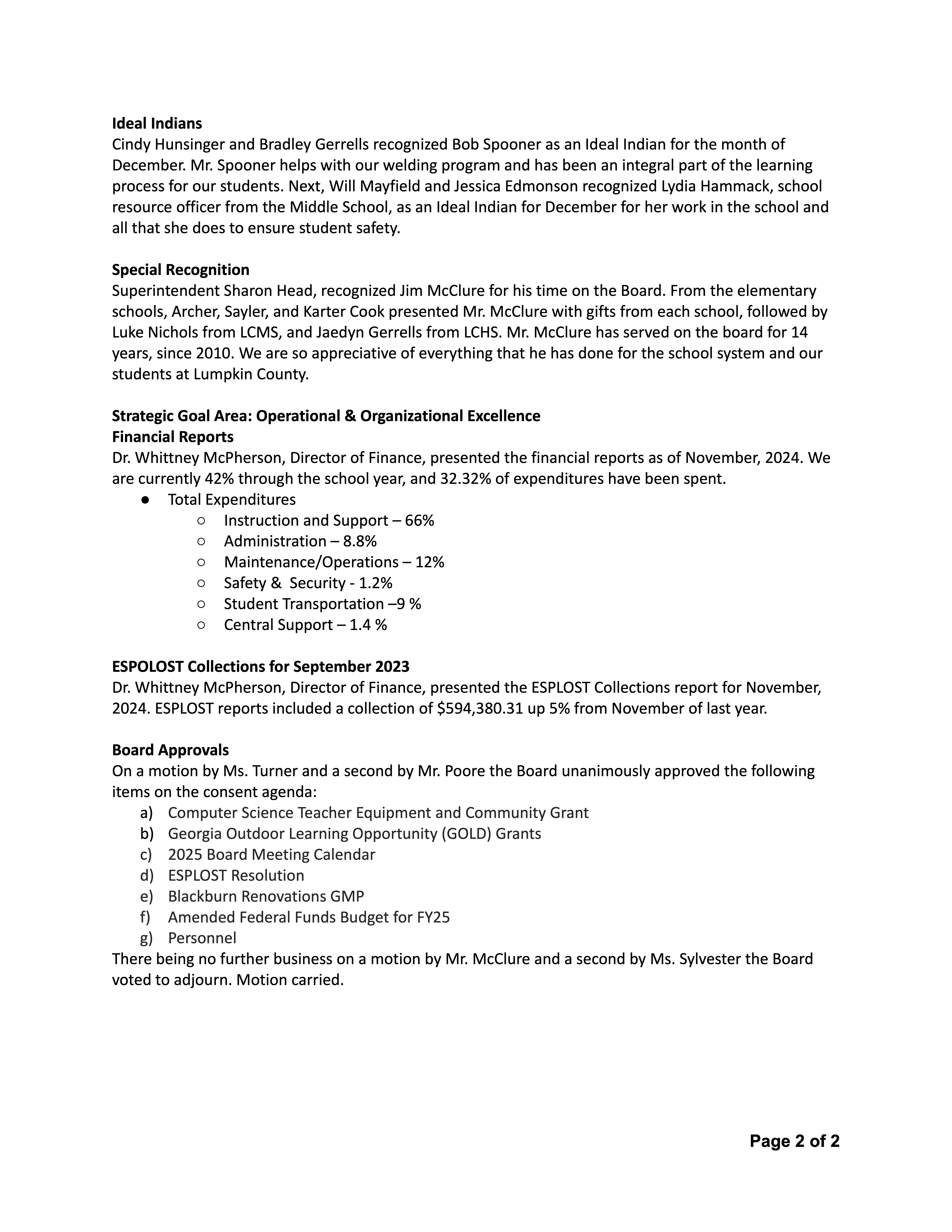 Regular Session Minutes Page 2
