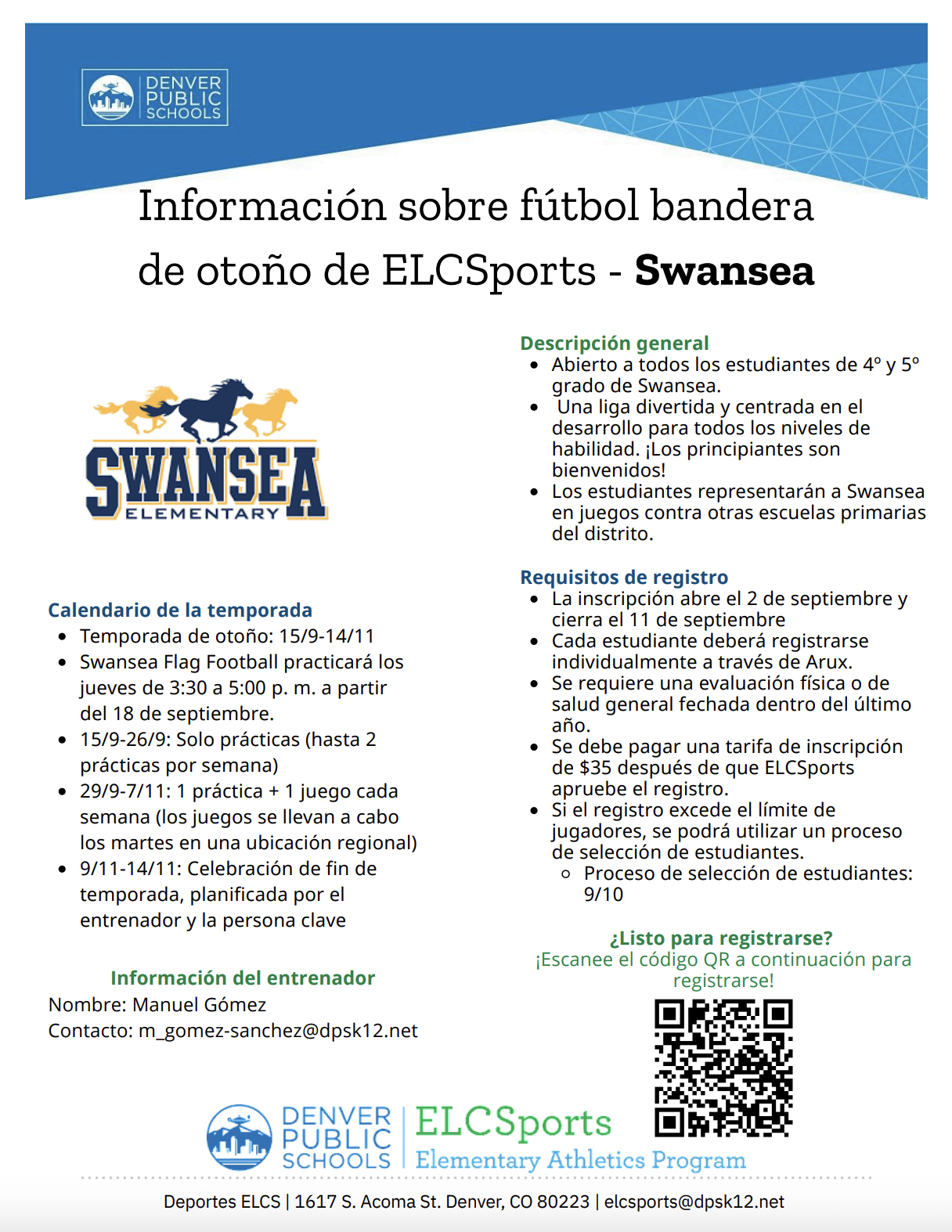 Flag Football Flyer Spanish