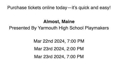 Almost, Maine ticket info