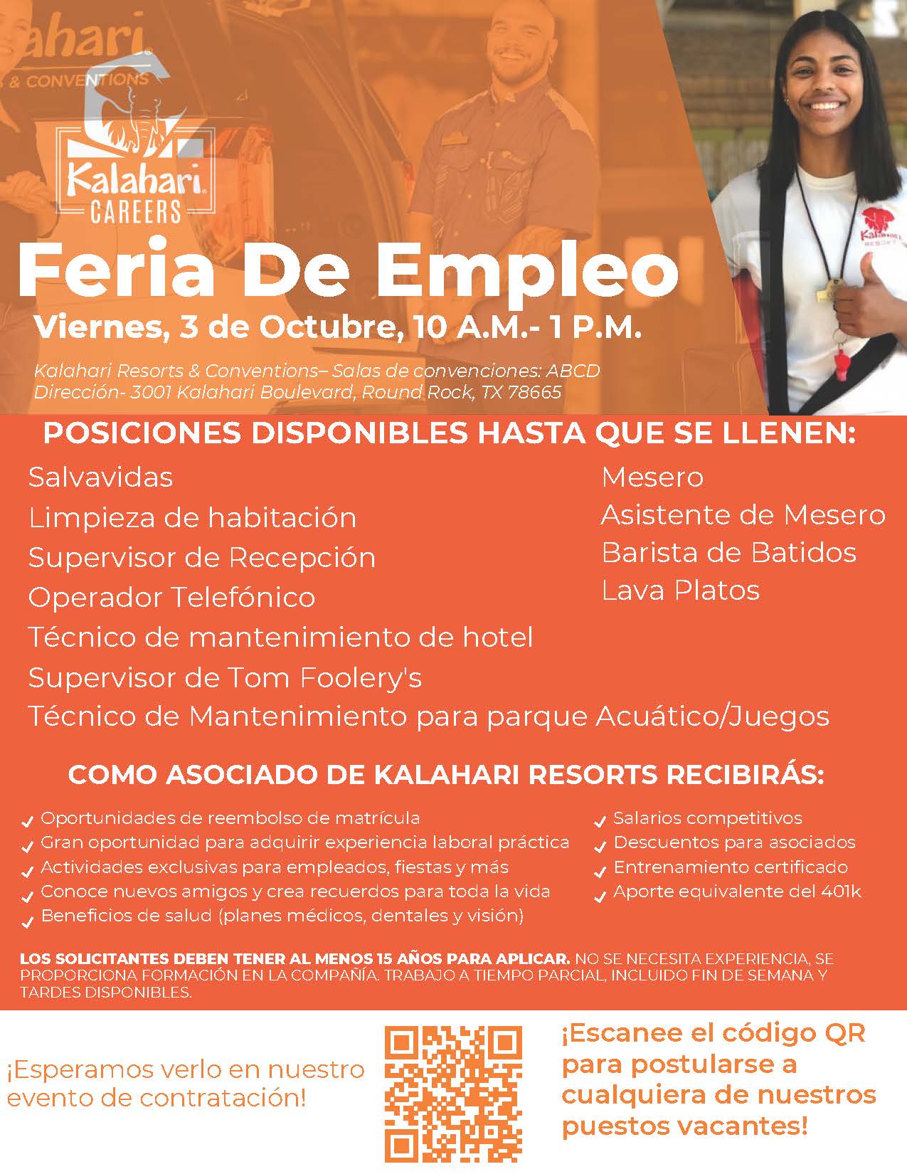 Kalahari Job Interviews, Friday, October 3