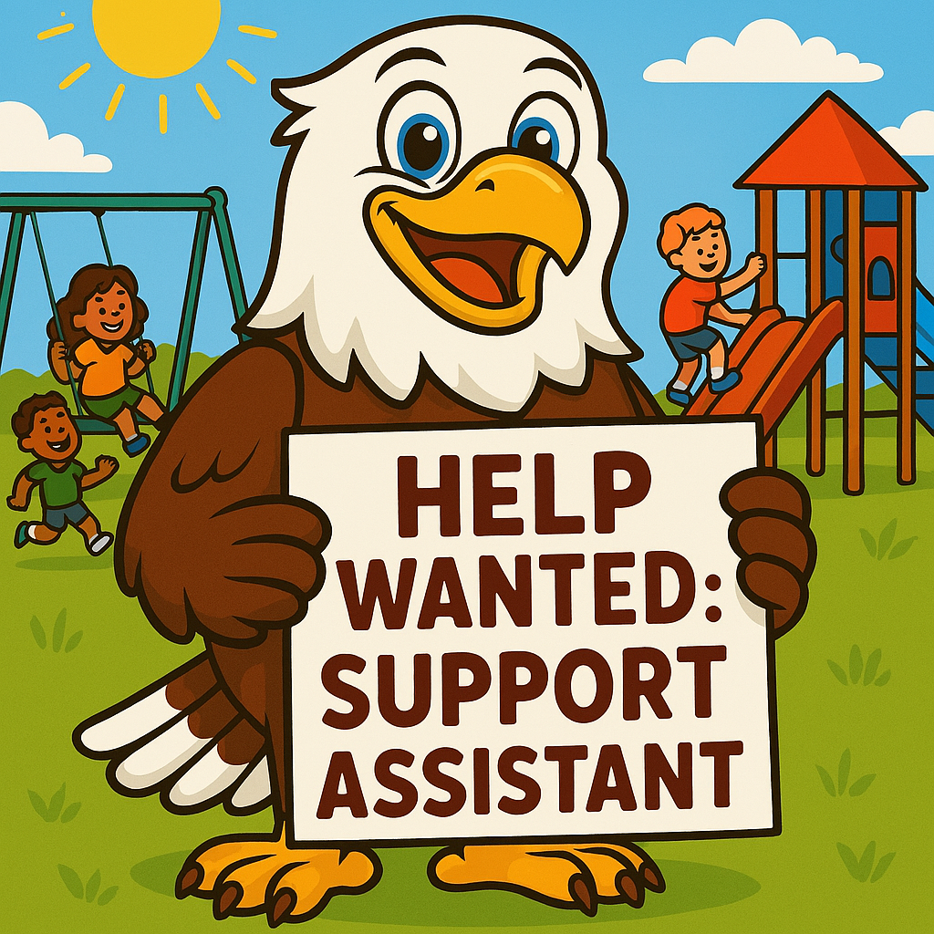 Eagle with Help Wanted Sign